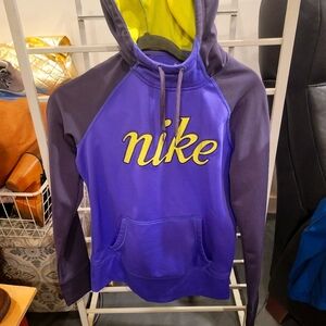 Nike Purple and Yellow Hoodie women's sz small new without tags